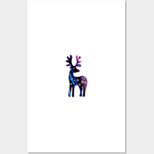 Colorful Christmas reindeer Posters and Art